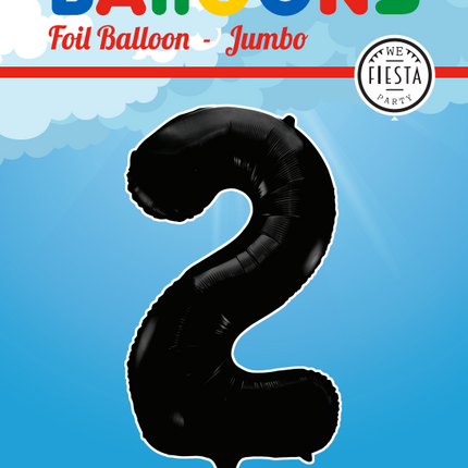 Pallone Foil Figura 2 Nero XL 86cm vuoto