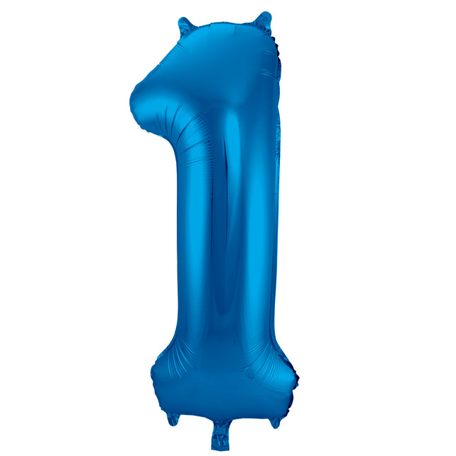 Palloncino Foil Figura 1 Blu Metallizzato XL 86cm Vuoto