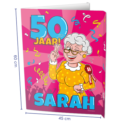 Cartello da vetrina Sarah 50 anni 60cm