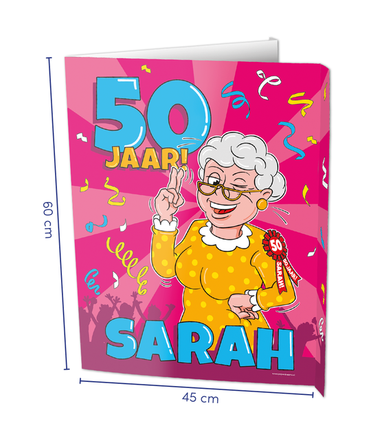 Cartello da vetrina Sarah 50 anni 60cm