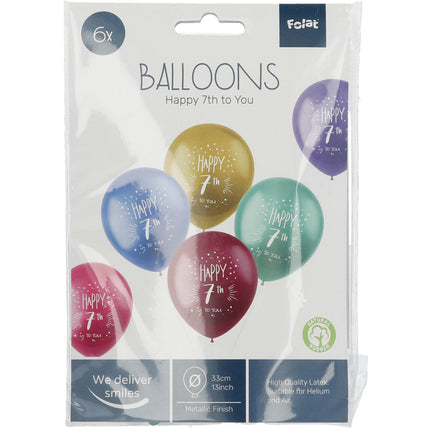 Palloncini 7 anni Happy 7th 33cm 6pz