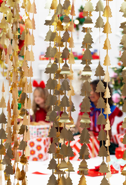 Tenda per porta Alberi di Natale Oro 2,45m