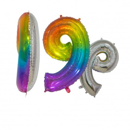 Pallone in foil Figura 9 Arcobaleno Trasparente 66cm