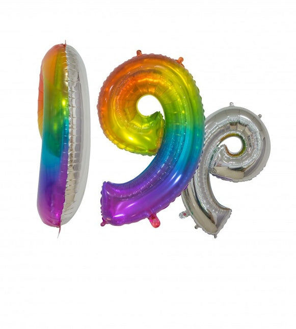 Pallone in foil Figura 9 Arcobaleno Trasparente 66cm