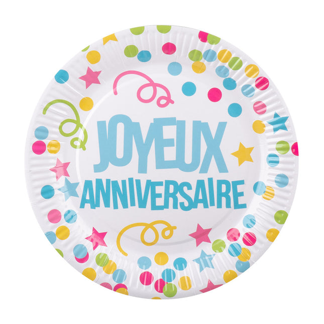 Piatti Joyeux Anniversaire 23cm 6 pezzi