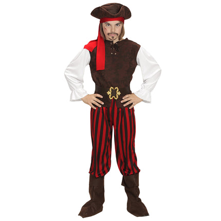 Costume da pirata rosso marrone per ragazzo