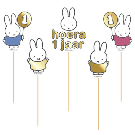 Set di topper per torte Miffy 15 cm 5 pezzi