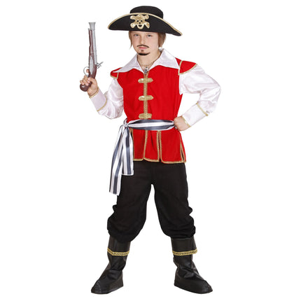 Costume da pirata bianco nero ragazzo