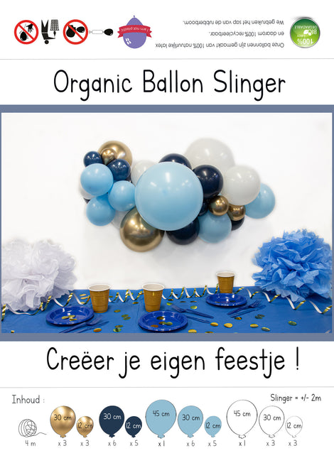 Kit per palloncini fai da te Blu Organico