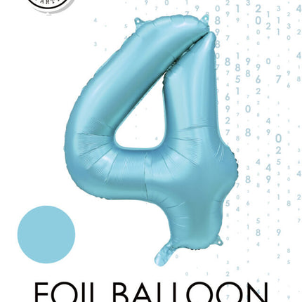 Palloncino figura azzurro 4 anni lucido 86 cm