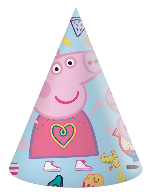 Cappelli per feste di Peppa Pig 6 pezzi