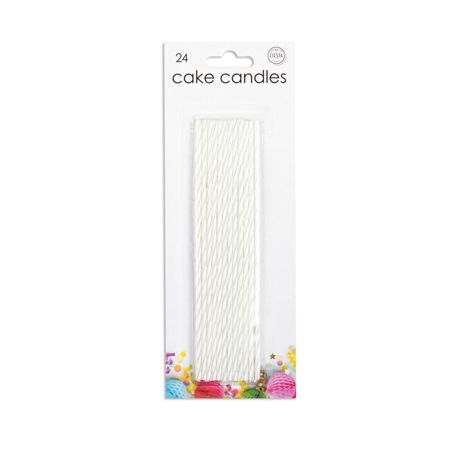 Candele di compleanno bianche 17cm 24pz