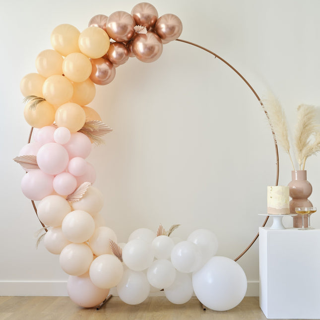 Set di archi per palloncini in oro rosa bianco e pesca