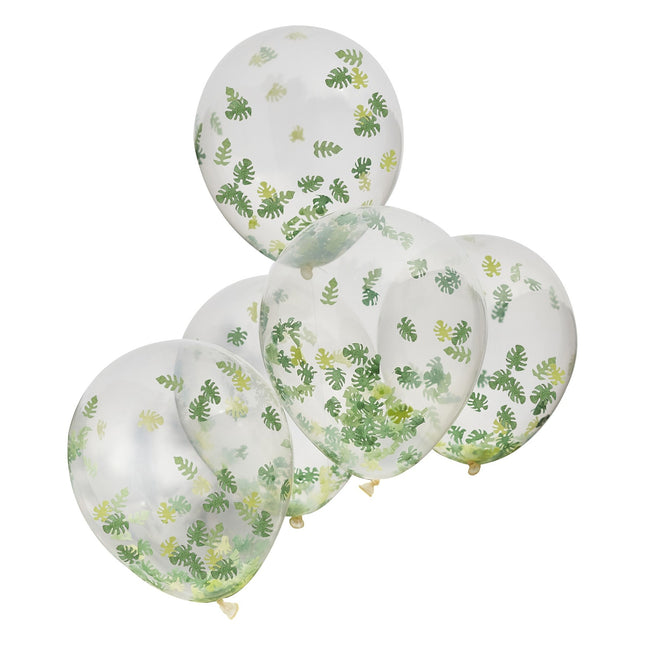 Palloncini a coriandoli Foglie 30cm 5pz