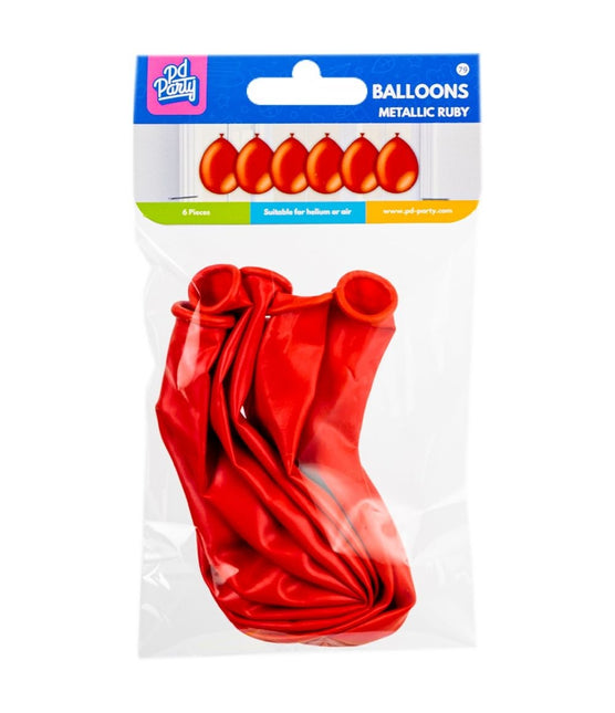 Palloncini rossi metallizzati 30cm 6pz