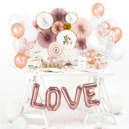 Set di palloncini a forma di lettera Love Oro Rosa Vuoto 1,4 m