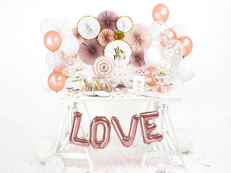 Set di palloncini a forma di lettera Love Oro Rosa Vuoto 1,4 m