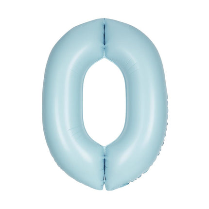 Palloncino Numero Blu 0 Anno Opaco 86cm