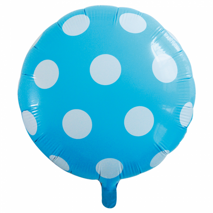 Palloncino ad elio a pois azzurro 45 cm vuoto