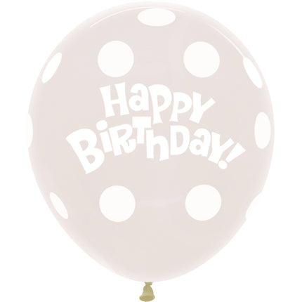 Palloncini compleanno a pois trasparenti 45 cm 25 pezzi