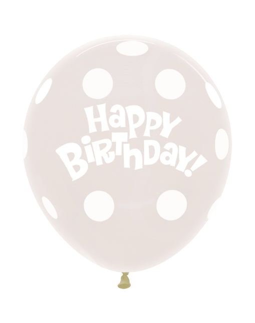 Palloncini compleanno a pois trasparenti 45 cm 25 pezzi