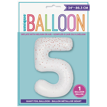 Palloncino a 5 anni a pois bianchi 86 cm