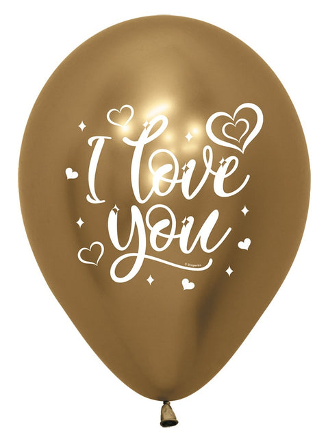 Palloncini I Love You Sparkly Reflex Mix 30cm 25pz