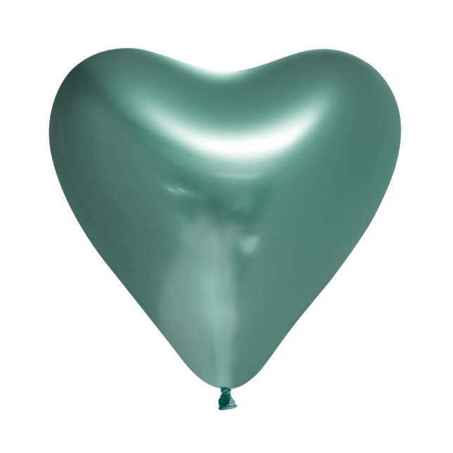 Palloncini cuore verde 30cm 6pz
