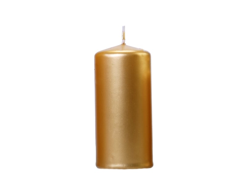 Candela smussata oro metallizzato 12 cm 6 pezzi