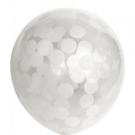 Palloncini a coriandoli bianchi 30cm 6pz