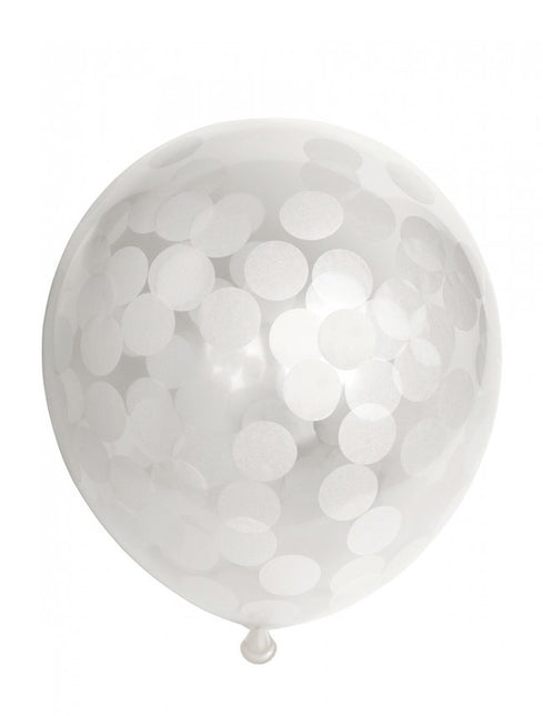 Palloncini a coriandoli bianchi 30cm 6pz