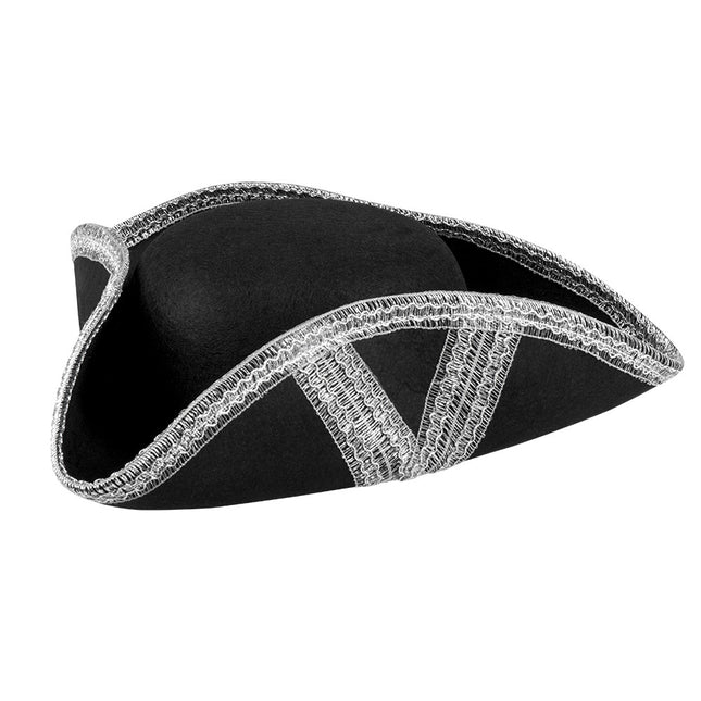 Cappello da pirata Nero Argento