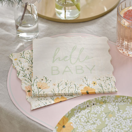 Tovaglioli per baby shower Hello Baby 16 pezzi