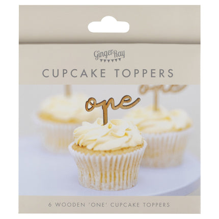 Topper per cupcake 1 anno 6 pezzi