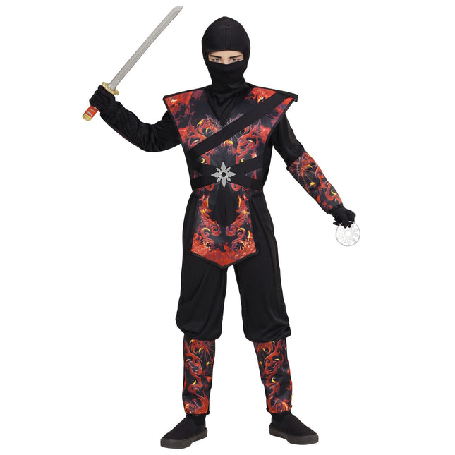 Costume da Ninja Nero Rosso Ragazzo