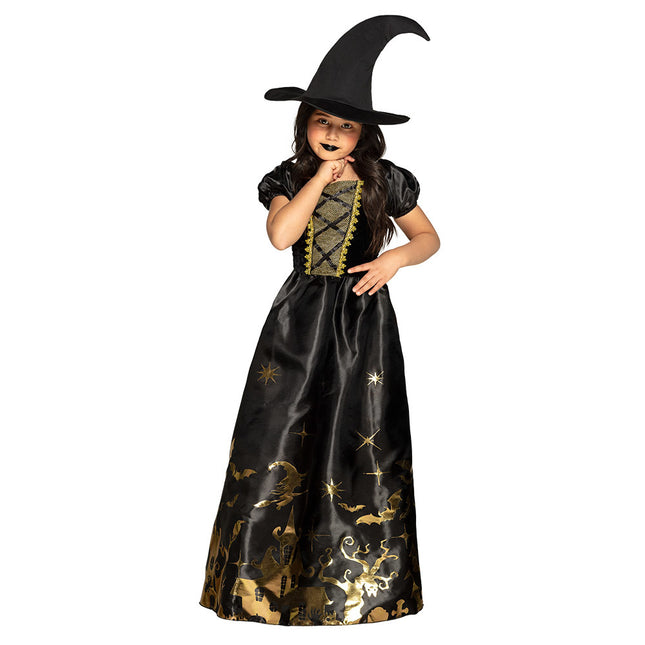 Costume da strega di Halloween bambino Oro