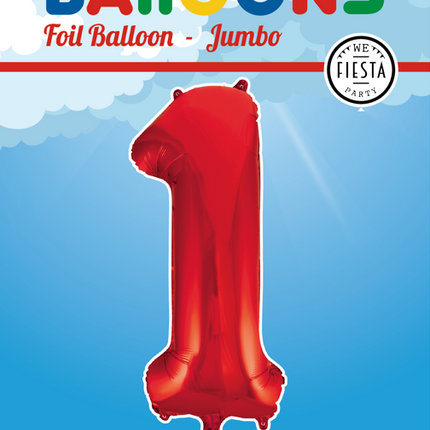 Palloncino Foil Figura 1 Rosso XL 86cm vuoto