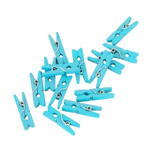 Mini chiodini in legno blu 24 pezzi