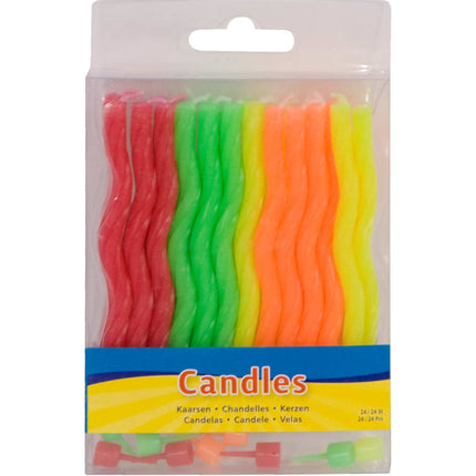 Candele di compleanno Spirali 8cm 24pz