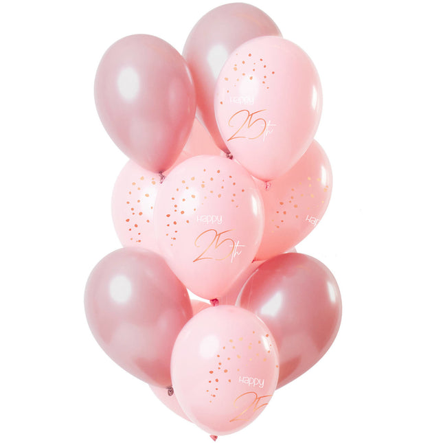 Palloncini 25 anni oro rosa 30cm 12pz