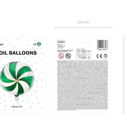 Palloncino ad elio Candy Verde Vuoto 35 cm