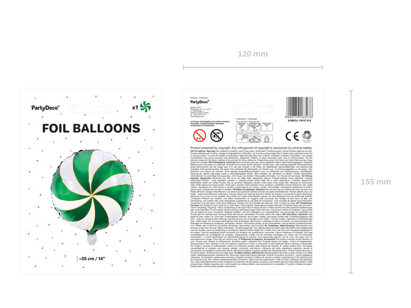 Palloncino ad elio Candy Verde Vuoto 35 cm