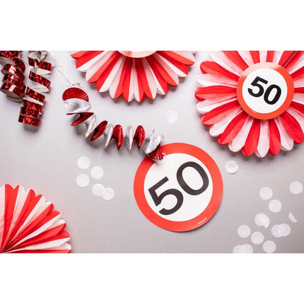 Decorazione da appendere 40 Years Traffic Sign 75cm 3pcs