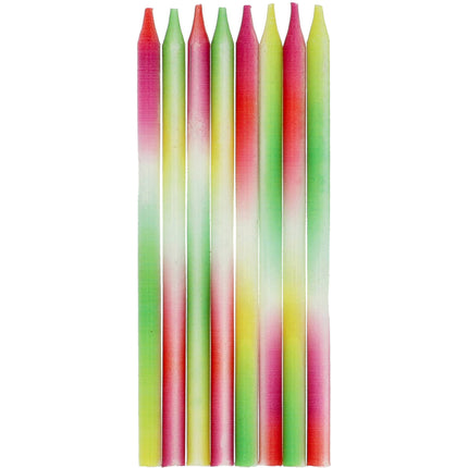 Candele colorate Neon 8 pezzi