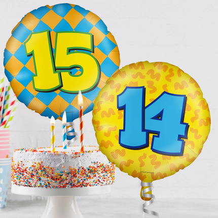 Palloncino ad elio 10 anni colorato vuoto 46 cm