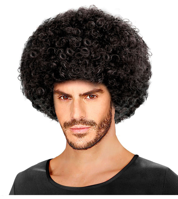 Parrucca afro nera unisex