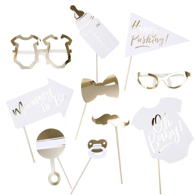 Photobooth Props Baby Shower 10pcs