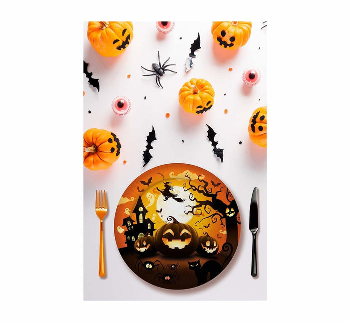 Piatti di Halloween Zucca 23cm 6pz