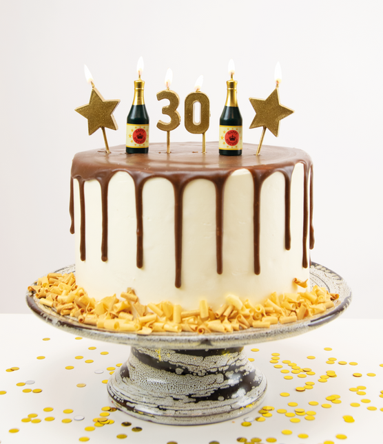 Candele 30 anni Champagne 17,5 cm