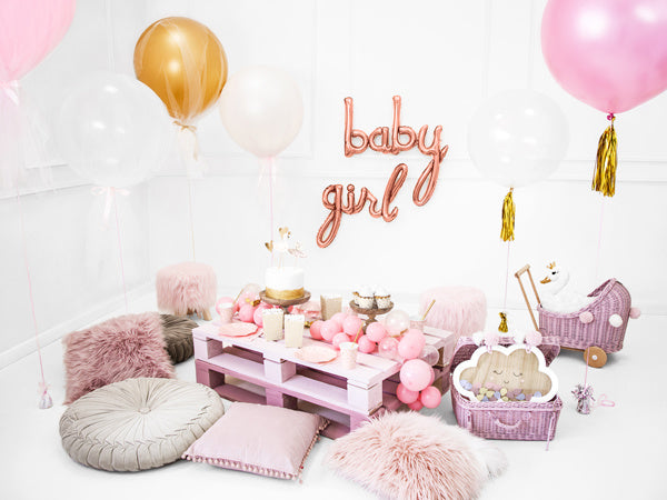 Set di palloncini a forma di lettera Baby Rose Gold vuoti da 75,5 cm